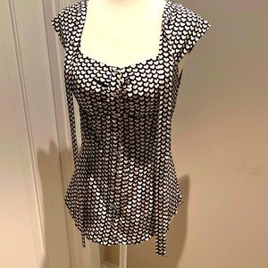 Anthropologie Odille heart print blouse NWT size 2